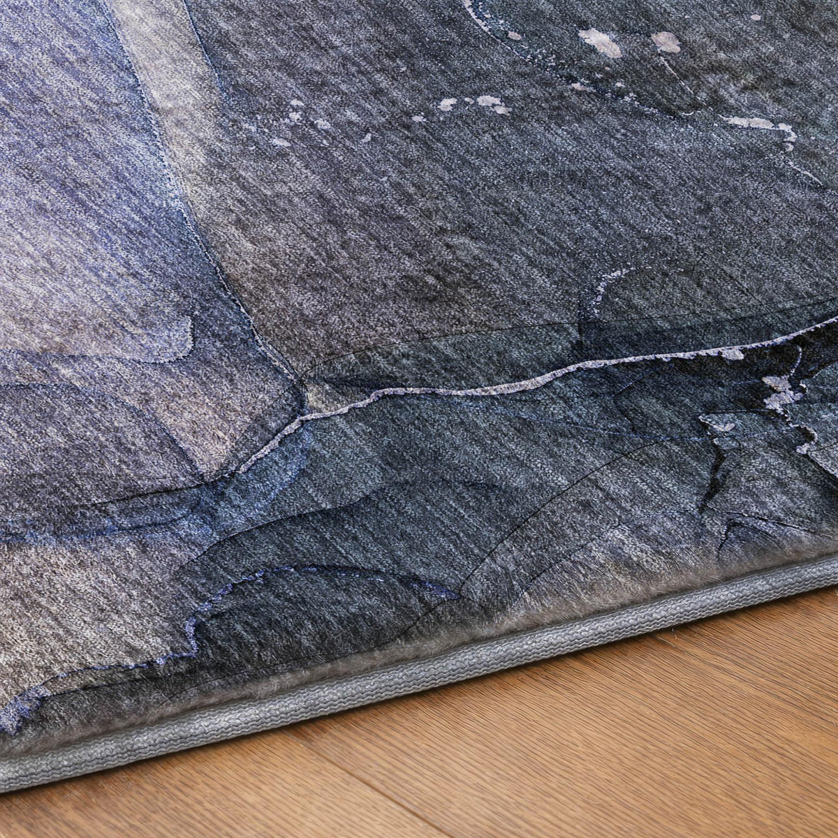 9' X 12' Blue And Navy Blue Abstract Shag Washable Area Rug With UV Protection - HomeRoots - Flyclothing LLC