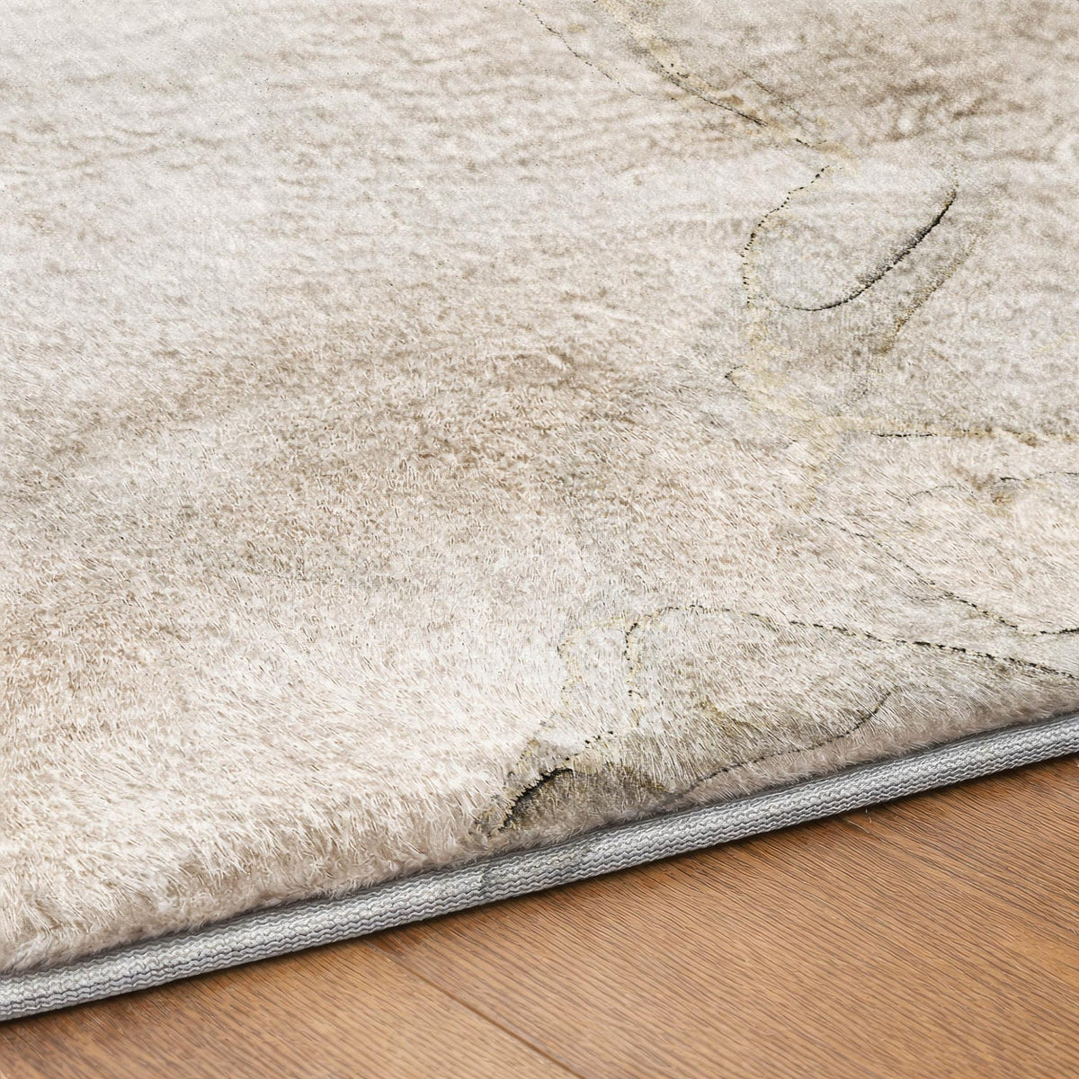 3' X 5' Beige And Taupe Abstract Shag Washable Area Rug With UV Protection - HomeRoots - Flyclothing LLC