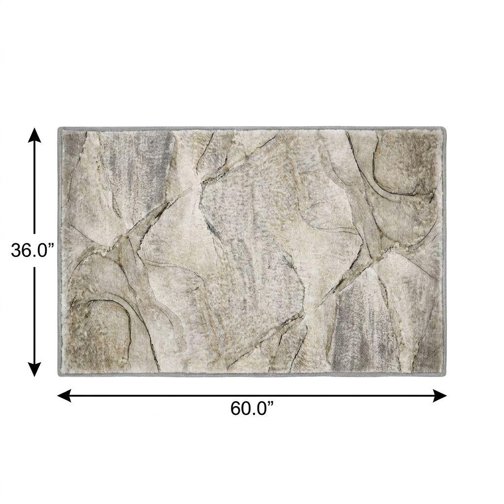 3' X 5' Beige And Taupe Abstract Shag Washable Area Rug With UV Protection - HomeRoots - Flyclothing LLC