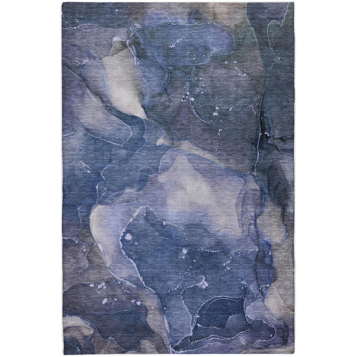 10' X 14' Blue And Navy Blue Abstract Shag Washable Area Rug With UV Protection - HomeRoots - Flyclothing LLC