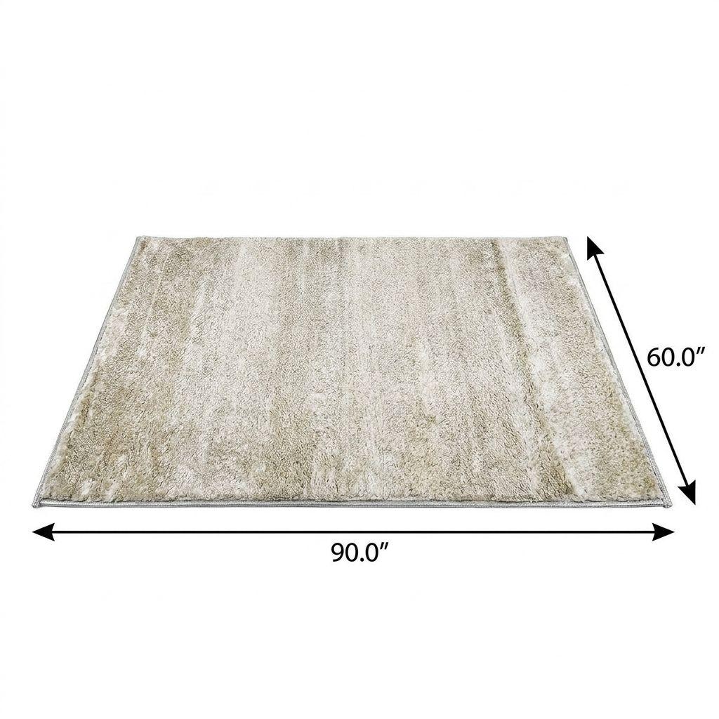 5' X 8' Beige And Taupe Abstract Shag Washable Area Rug With UV Protection - HomeRoots - Flyclothing LLC