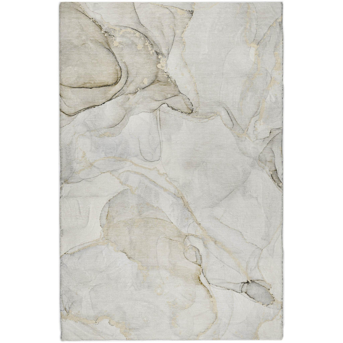 5' X 8' Beige And Taupe Abstract Shag Washable Area Rug With UV Protection - HomeRoots - Flyclothing LLC