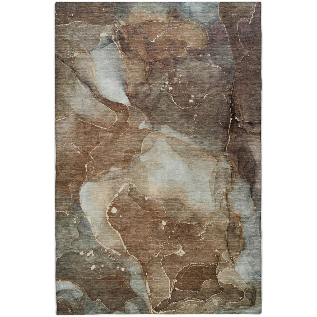 3' X 5' Brown And Chocolate Abstract Shag Washable Area Rug With UV Protection - HomeRoots - Flyclothing LLC