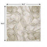 8' Beige And Taupe Abstract Shag Washable Round Rug With UV Protection - HomeRoots - Flyclothing LLC