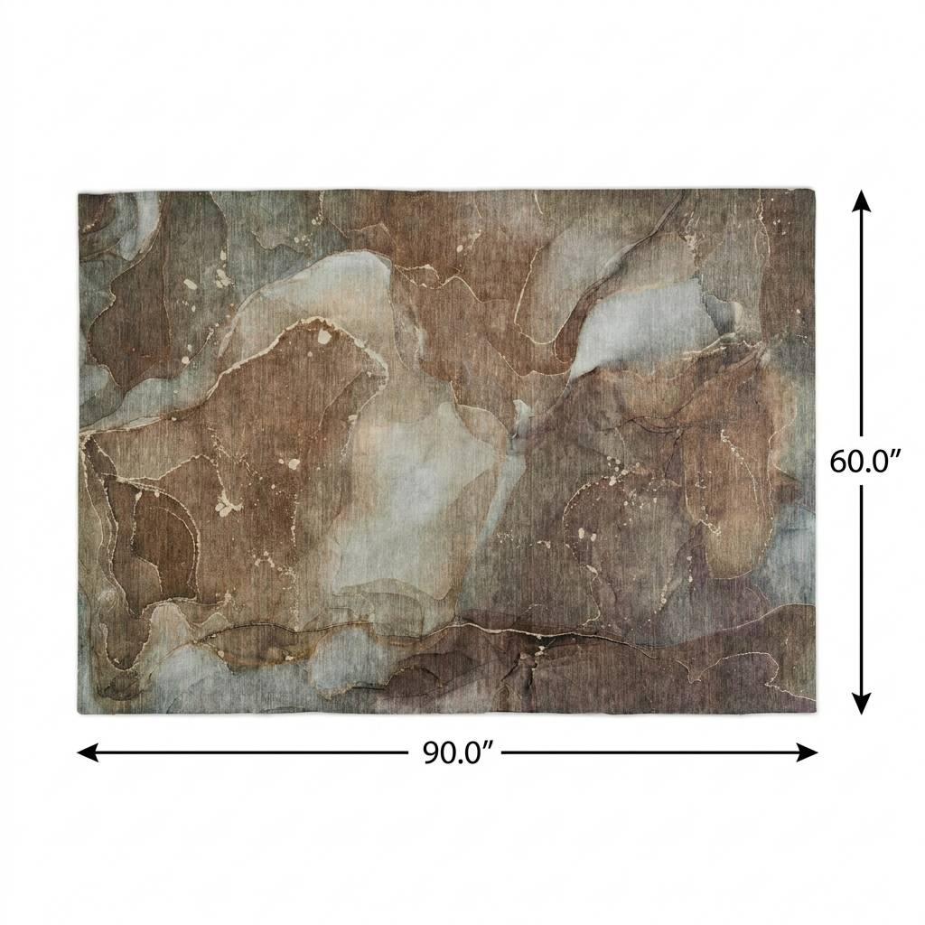 5' X 8' Brown And Chocolate Abstract Shag Washable Area Rug With UV Protection - HomeRoots - Flyclothing LLC