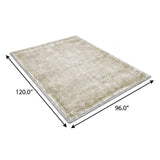 8' X 10' Beige And Taupe Abstract Shag Washable Area Rug With UV Protection - HomeRoots - Flyclothing LLC