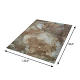 8' X 10' Brown And Chocolate Abstract Shag Washable Area Rug With UV Protection - HomeRoots - Flyclothing LLC