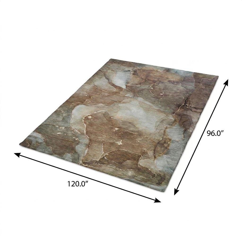 8' X 10' Brown And Chocolate Abstract Shag Washable Area Rug With UV Protection - HomeRoots - Flyclothing LLC