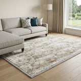 10' X 14' Beige And Taupe Abstract Shag Washable Area Rug With UV Protection - HomeRoots - Flyclothing LLC