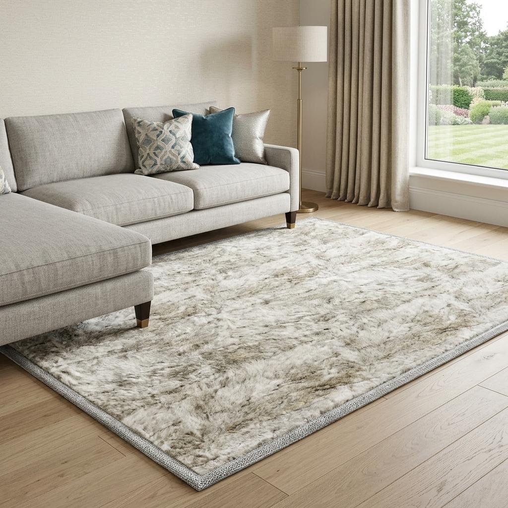 10' X 14' Beige And Taupe Abstract Shag Washable Area Rug With UV Protection - HomeRoots - Flyclothing LLC