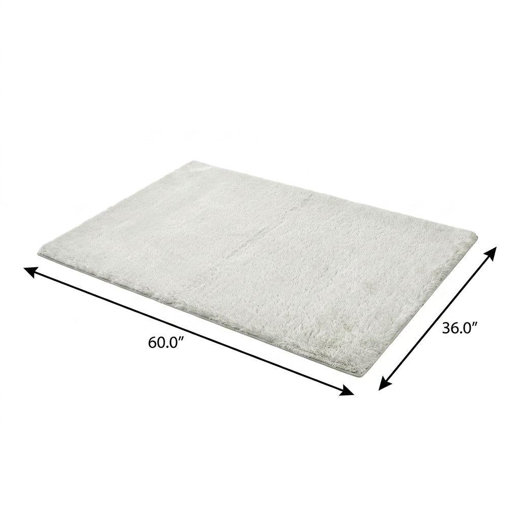 3' X 5' Silver And Gray Abstract Shag Washable Area Rug With UV Protection - HomeRoots - Flyclothing LLC