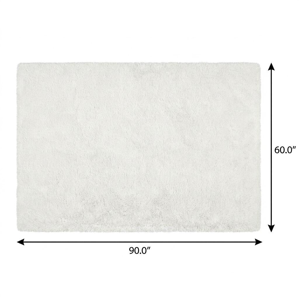 5' X 8' Silver And Gray Abstract Shag Washable Area Rug With UV Protection - HomeRoots - Flyclothing LLC