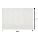 5' X 8' Silver And Gray Abstract Shag Washable Area Rug With UV Protection - HomeRoots - Flyclothing LLC