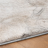 8' Silver And Gray Abstract Shag Washable Round Rug With UV Protection - HomeRoots - Flyclothing LLC