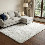 8' X 10' Silver And Gray Abstract Shag Washable Area Rug With UV Protection - HomeRoots - Flyclothing LLC