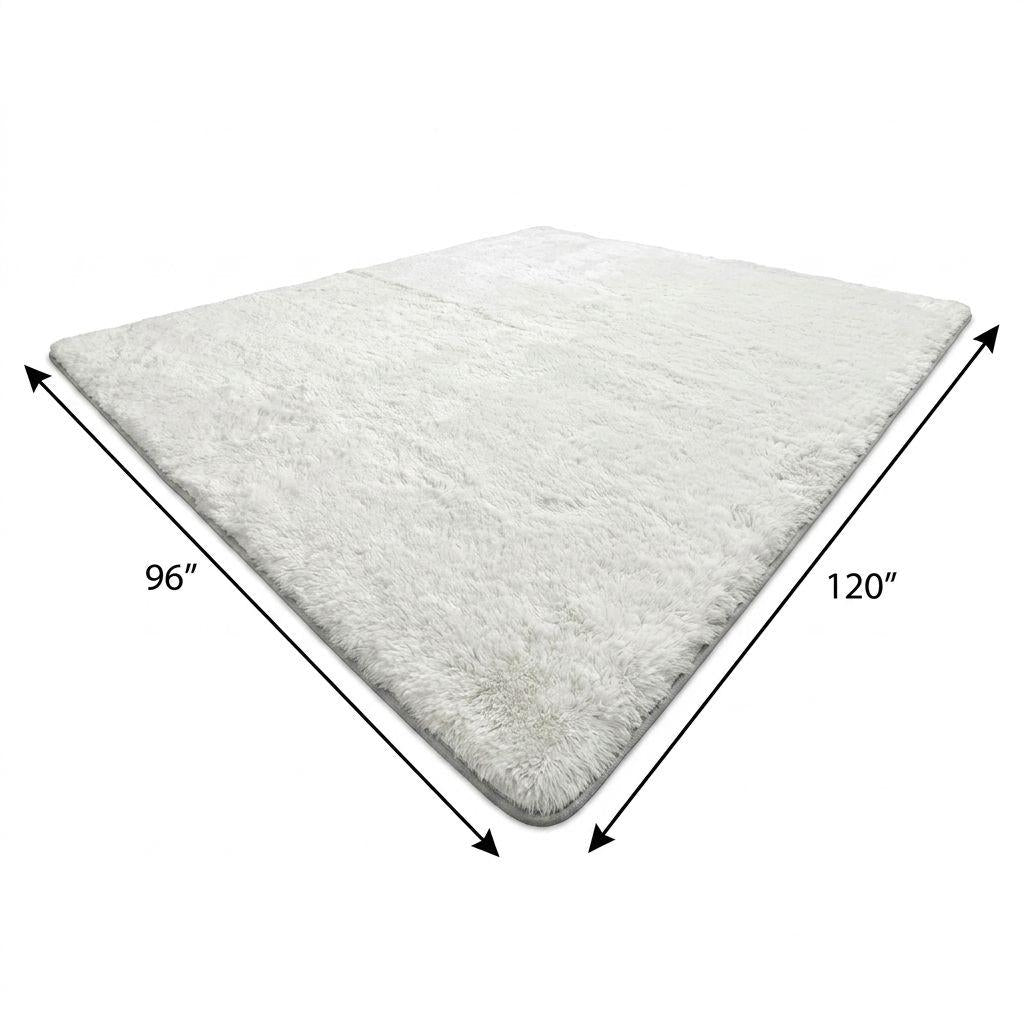 8' X 10' Silver And Gray Abstract Shag Washable Area Rug With UV Protection - HomeRoots - Flyclothing LLC