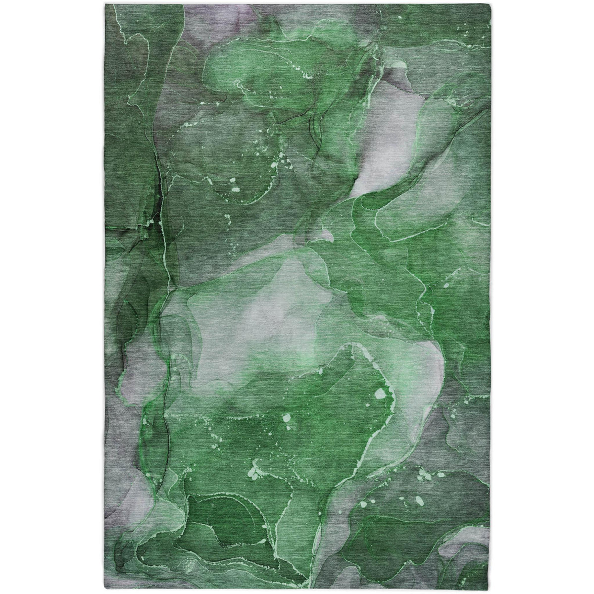 8' X 10' Emerald And Green Abstract Shag Washable Area Rug With UV Protection - HomeRoots - Flyclothing LLC