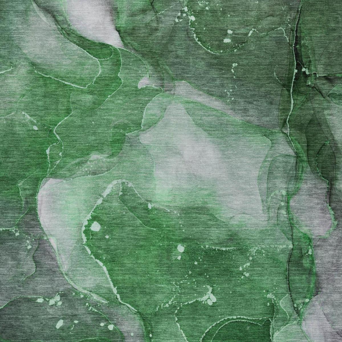8' X 10' Emerald And Green Abstract Shag Washable Area Rug With UV Protection - HomeRoots - Flyclothing LLC