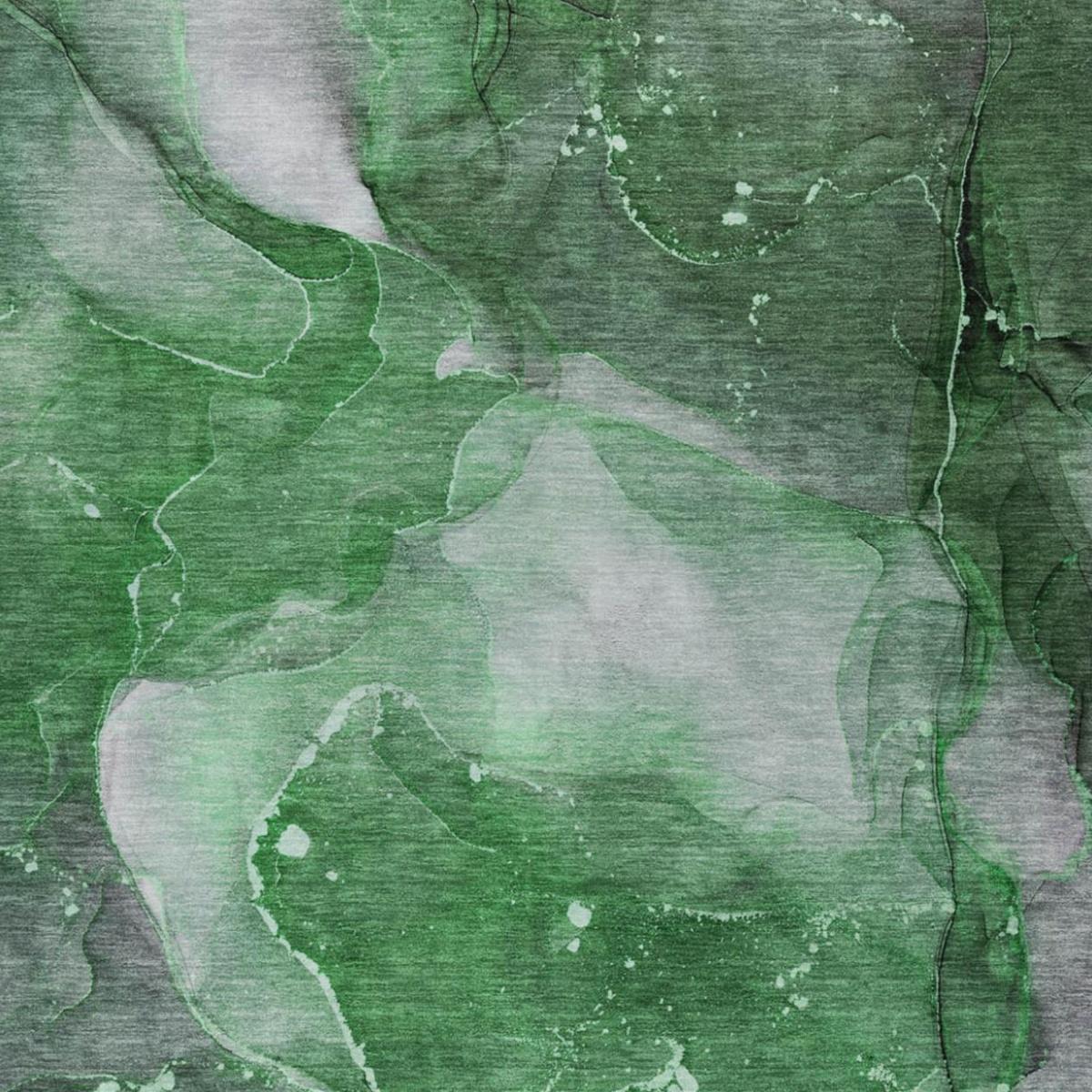 8' X 10' Emerald And Green Abstract Shag Washable Area Rug With UV Protection - HomeRoots - Flyclothing LLC