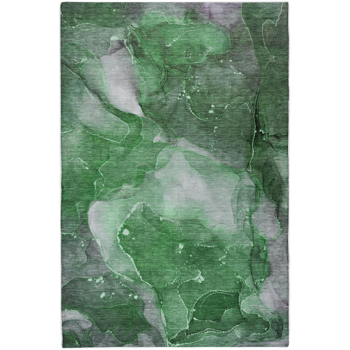 9' X 12' Emerald And Green Abstract Shag Washable Area Rug With UV Protection - HomeRoots - Flyclothing LLC
