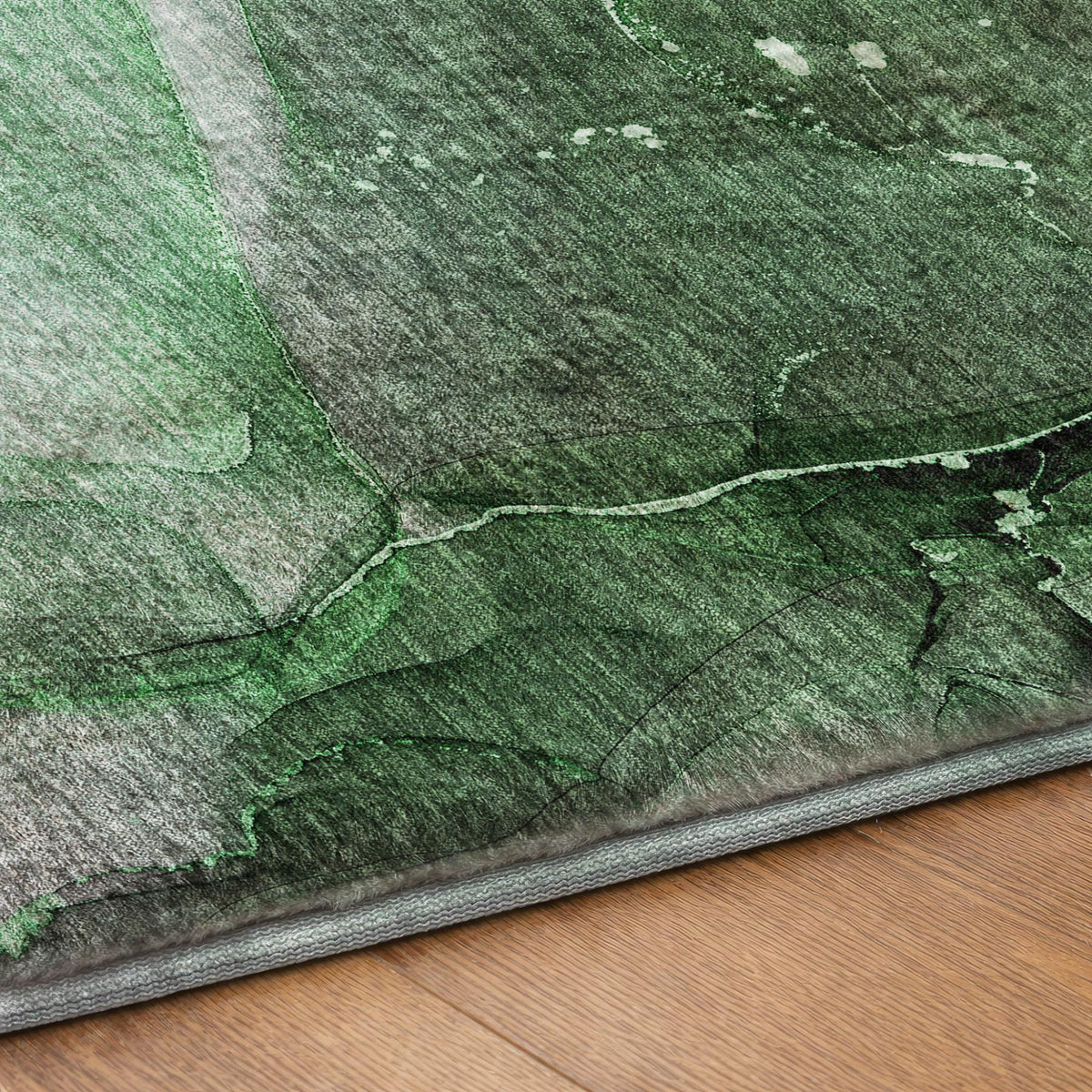 9' X 12' Emerald And Green Abstract Shag Washable Area Rug With UV Protection - HomeRoots - Flyclothing LLC