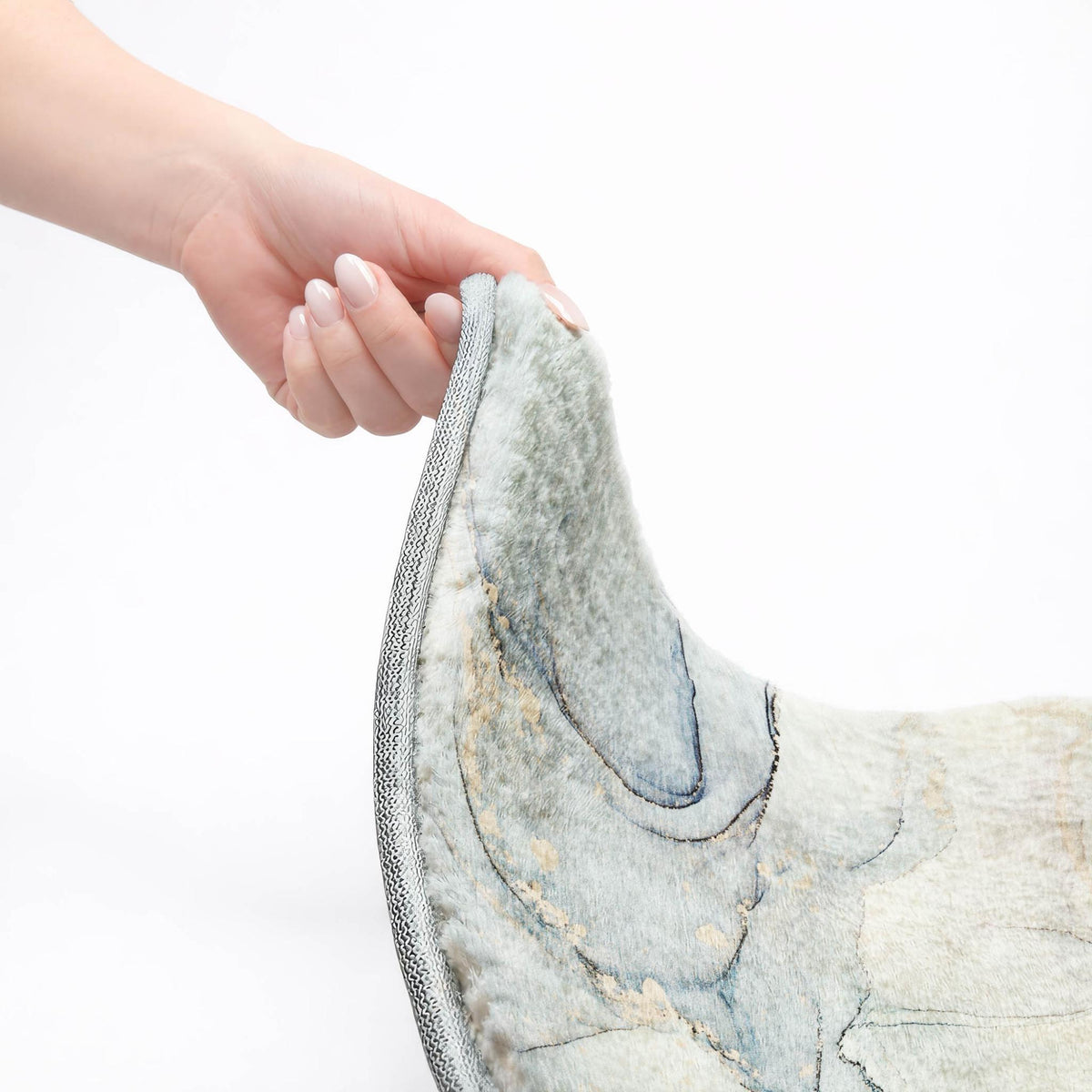 3' X 5' Sky Blue And Blue Abstract Shag Washable Area Rug With UV Protection - HomeRoots - Flyclothing LLC