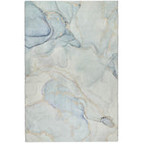 5' X 8' Sky Blue And Blue Abstract Shag Washable Area Rug With UV Protection - HomeRoots - Flyclothing LLC