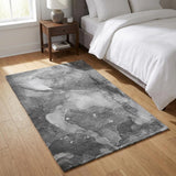 3' X 5' Gray And Charcoal Abstract Shag Washable Area Rug With UV Protection - HomeRoots - Flyclothing LLC