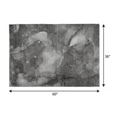3' X 5' Gray And Charcoal Abstract Shag Washable Area Rug With UV Protection - HomeRoots - Flyclothing LLC