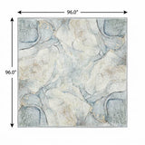 8' Sky Blue And Blue Abstract Shag Washable Round Rug With UV Protection - HomeRoots - Flyclothing LLC