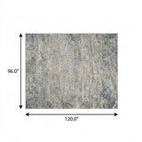 8' X 10' Sky Blue And Blue Abstract Shag Washable Area Rug With UV Protection - HomeRoots - Flyclothing LLC