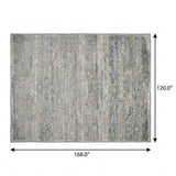 10' X 14' Sky Blue And Blue Abstract Shag Washable Area Rug With UV Protection - HomeRoots - Flyclothing LLC