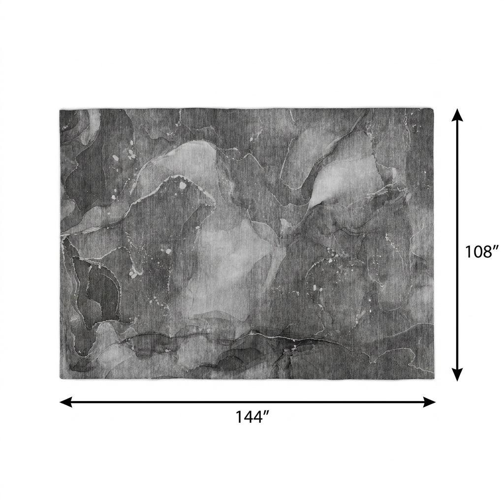 9' X 12' Gray And Charcoal Abstract Shag Washable Area Rug With UV Protection - HomeRoots - Flyclothing LLC