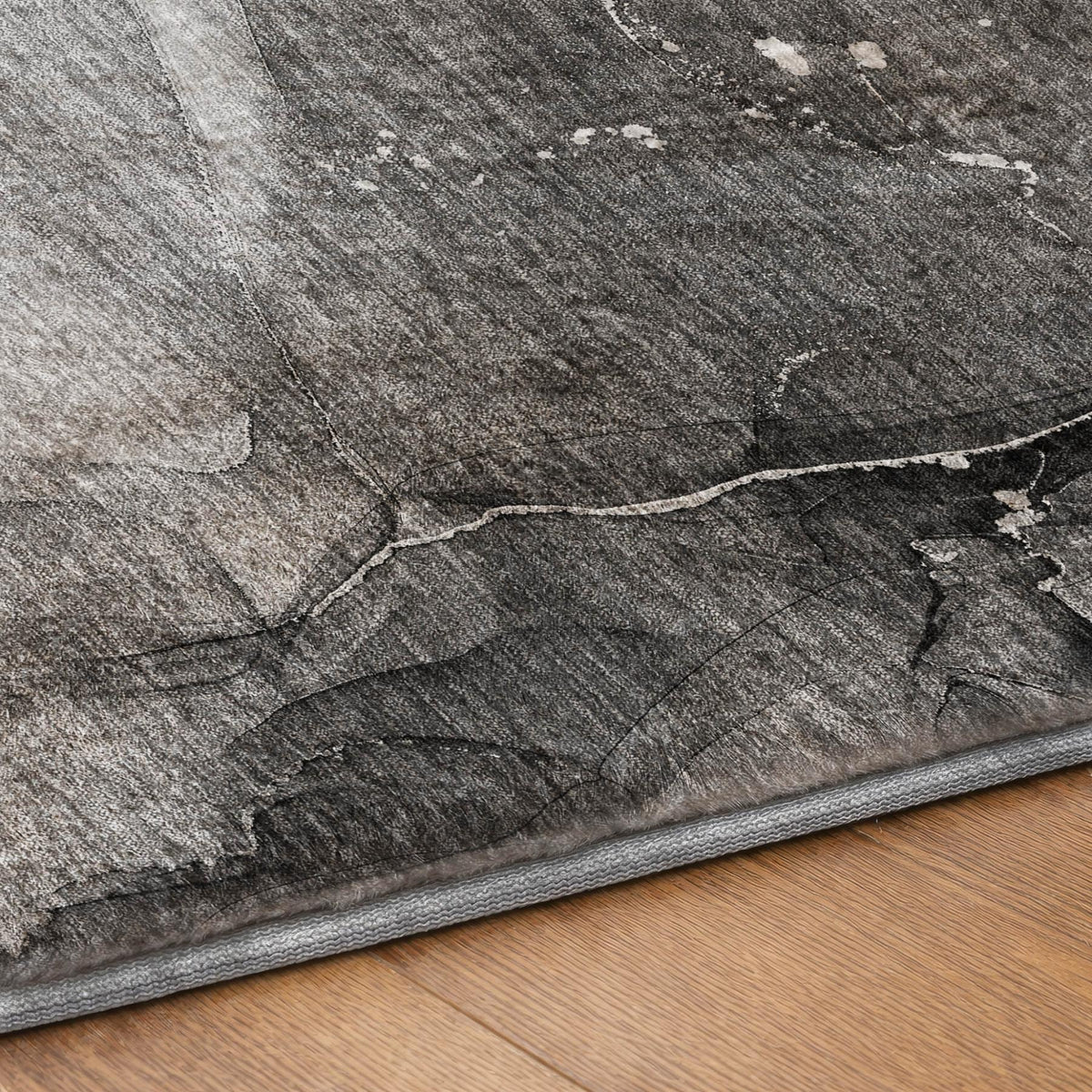 10' X 14' Gray And Charcoal Abstract Shag Washable Area Rug With UV Protection - HomeRoots - Flyclothing LLC