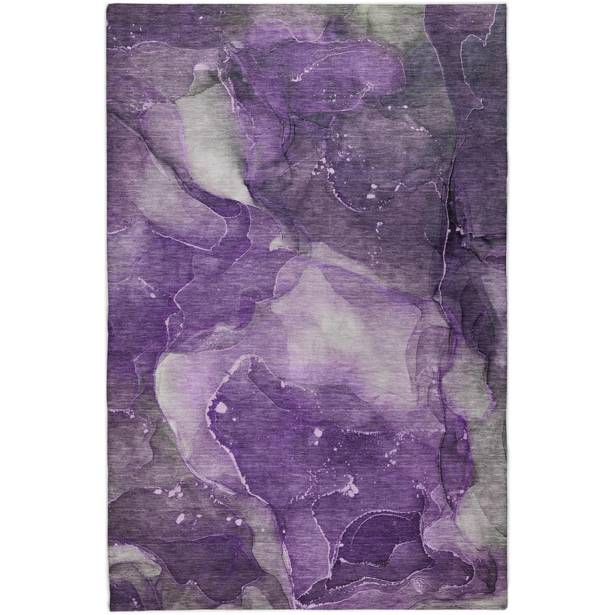 5' X 8' Purple And Gray Abstract Shag Washable Area Rug With UV Protection - HomeRoots - Flyclothing LLC