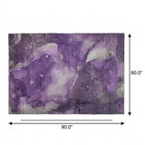 5' X 8' Purple And Gray Abstract Shag Washable Area Rug With UV Protection - HomeRoots - Flyclothing LLC