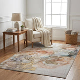 5' X 8' Beige And Gray Abstract Shag Washable Area Rug With UV Protection - HomeRoots - Flyclothing LLC