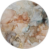8' Beige And Gray Abstract Shag Washable Round Rug With UV Protection - HomeRoots - Flyclothing LLC