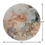 8' Beige And Gray Abstract Shag Washable Round Rug With UV Protection - HomeRoots - Flyclothing LLC