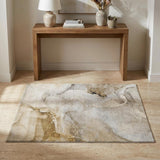 3' X 5' Beige And Brown Abstract Shag Washable Area Rug With UV Protection - HomeRoots - Flyclothing LLC