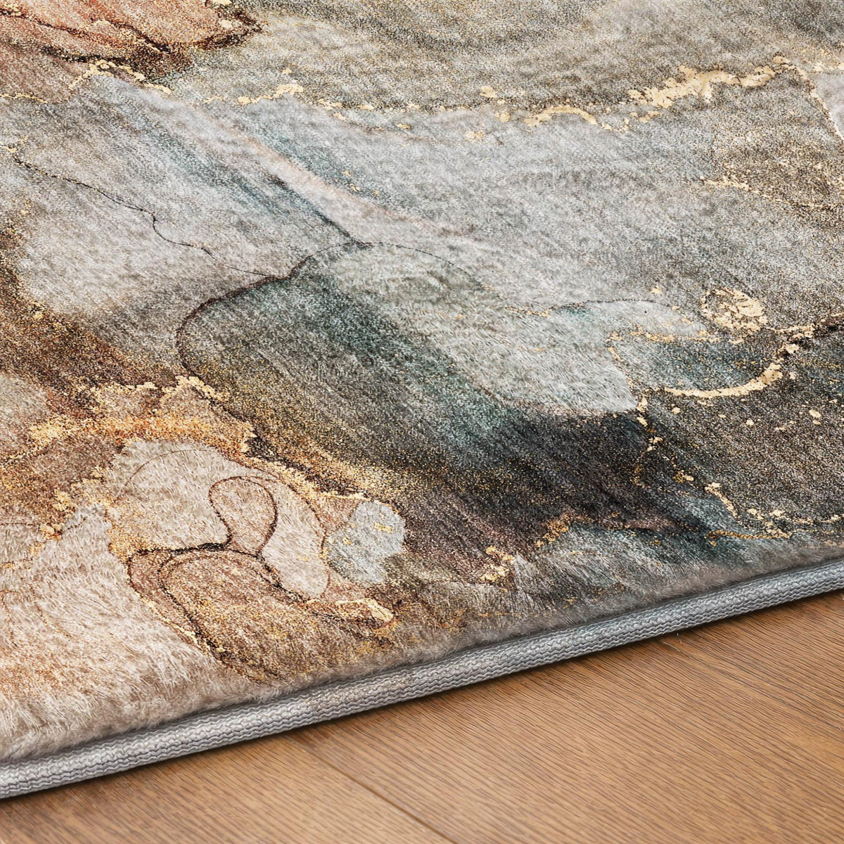 9' X 12' Beige And Gray Abstract Shag Washable Area Rug With UV Protection - HomeRoots - Flyclothing LLC