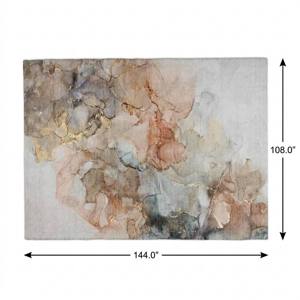 9' X 12' Beige And Gray Abstract Shag Washable Area Rug With UV Protection - HomeRoots - Flyclothing LLC