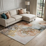 10' X 14' Beige And Gray Abstract Shag Washable Area Rug With UV Protection - HomeRoots - Flyclothing LLC
