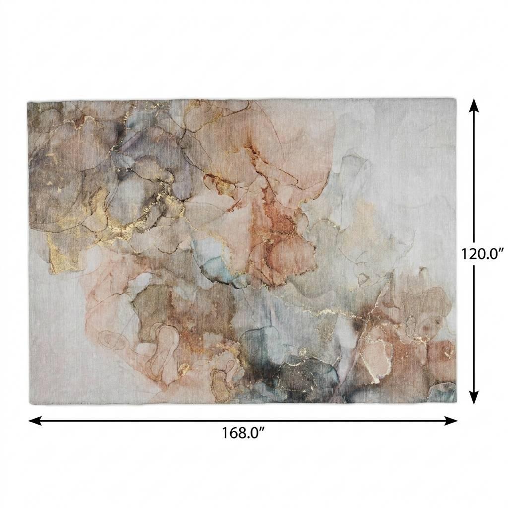 10' X 14' Beige And Gray Abstract Shag Washable Area Rug With UV Protection - HomeRoots - Flyclothing LLC