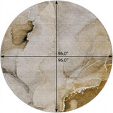 8' Beige And Brown Abstract Shag Washable Round Rug With UV Protection - HomeRoots - Flyclothing LLC