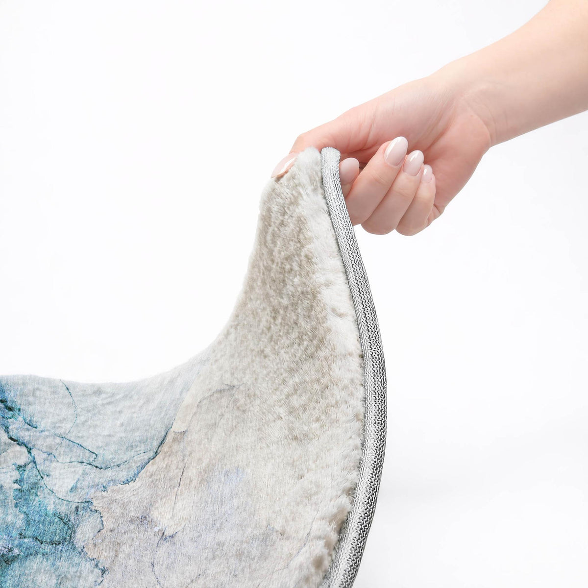 3' X 5' Blue And Denim Blue Abstract Shag Washable Area Rug With UV Protection - HomeRoots - Flyclothing LLC