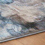 3' X 5' Blue And Denim Blue Abstract Shag Washable Area Rug With UV Protection - HomeRoots - Flyclothing LLC