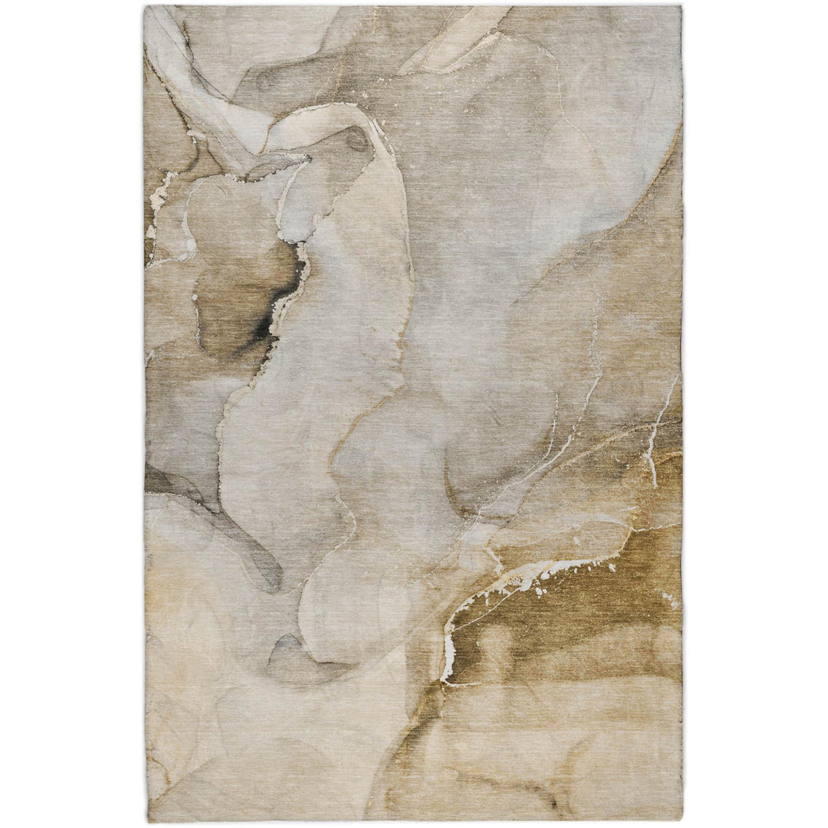 8' X 10' Beige And Brown Abstract Shag Washable Area Rug With UV Protection - HomeRoots - Flyclothing LLC