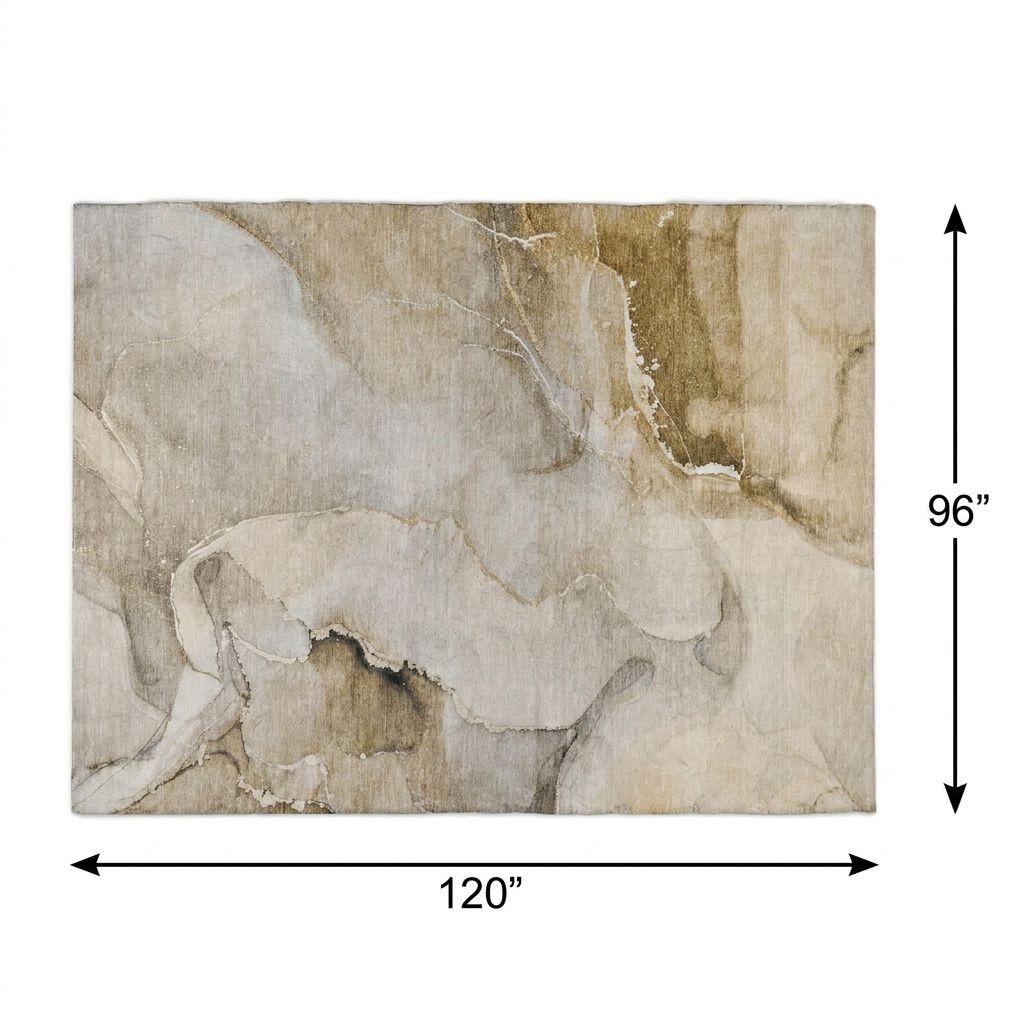 8' X 10' Beige And Brown Abstract Shag Washable Area Rug With UV Protection - HomeRoots - Flyclothing LLC