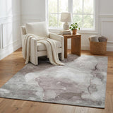 5' X 8' Taupe And Gray Abstract Shag Washable Area Rug With UV Protection - HomeRoots - Flyclothing LLC